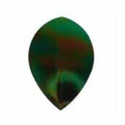 Iridescent smooth green oval feathers