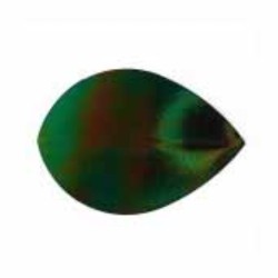 Iridescent smooth green oval feathers