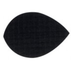 Penas de tecido oval preto