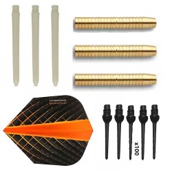 Pack Jogo Darts Eco Brass 2ba Orange+ 100 Pontos