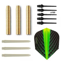 Pack Spiel Darts Eco Brass 2ba Grün + 100 Punkte