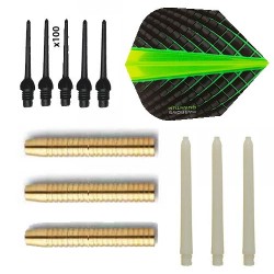 Pack Spiel Darts Eco Brass 2ba Grün + 100 Punkte