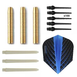 Pack Spiel Darts Eco Brass 2ba Blau + 100 Punkte