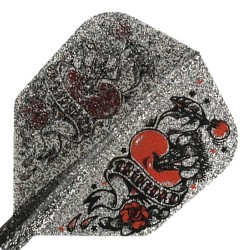 Plumas Condor Flights Hearts Silver Glitter Forma M 27.5mm