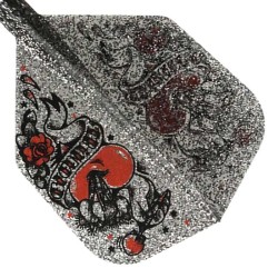 Plumas Condor Flights Hearts Silver Glitter Forma M 27.5mm