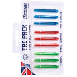 Cañas Tri Pack Harrows Darts Supergrip Pro Shaft Medium Colours 1