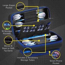 Funda Dardo Casemaster Plasma Pro Darts Azul 36-0702-16