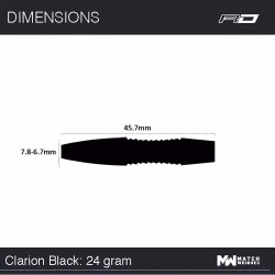 Darts Red Dragon Clarion Schwarz 90% 24g Rdd2148