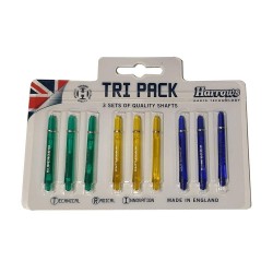 Cañas Tri Pack Harrows Darts Supergrip Pro Shaft Medium Colours 2  Tps0002