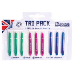 Weizen Tri Pack Harrows Darts Übergriff Pro Shaft Medium Colours 3 Tps0001