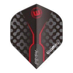 Plumas Winmau Darts Prisma Zeta Negro, Cinza Vermelha Padrão 6915.306