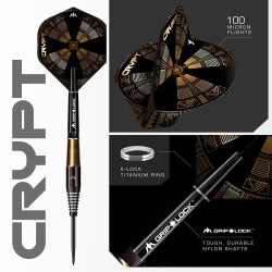 Darts Mission Krypt M2 Schwarz und Gold Pvd 90% 23gr M001084