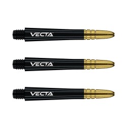 Canas Winmau Darts Vecta Shaft Negro Ouro 34mm 7025.109