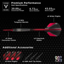 Darts Viper Darts Viper Black Flux 90% 20gr 21-1225-20