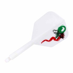Plumas Condor Axe White Shape Red Crown Jose Marques M 27.5mm 3 Uds.