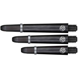 Canas Shot Darts Koi Carbon Shaft Negro Intermediário 37.5mm Sh-sm3703/i