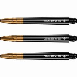 Weizen Mission Darts Sabre Polykarbonat Schwarz Gold Schnitt 34mm S1517