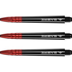 Weizen Mission Darts Sabre Polykarbonat Schwarz Rot Kurz 34mm S1514