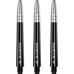 Cañas Mission Darts Sabre Polycarbonate Negra Plata Intermedia 41mm S1522