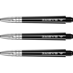 Cañas Mission Darts Sabre Polycarbonate Negra Plata Intermedia 41mm S1522