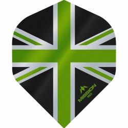 Plumas Mission Darts No2 Std Alliance Union Jack Preto Verde 150 F3135