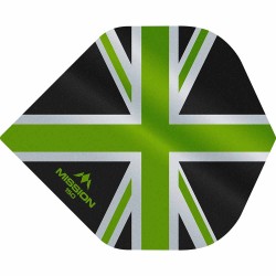 Plumas Mission Darts No2 Std Alliance Union Jack Preto Verde 150 F3135