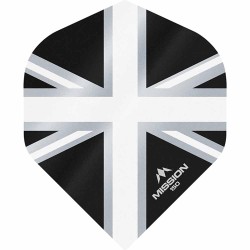 Plumas Mission Darts No2 Std Alliance Union Jack Preto Branco 150 F3136