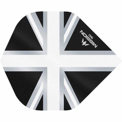 Plumas Mission Darts No2 Std Alliance Union Jack Preto Branco 150 F3136