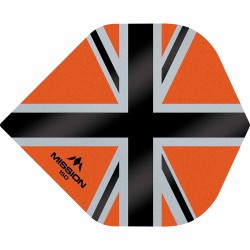 Plumas Mission Darts No2 Std Alliance-x Union Jack Preto Laranja 150 F3138