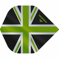 Plumas Mission Darts No2 Std Alliance Union Jack Preto Verde F3083