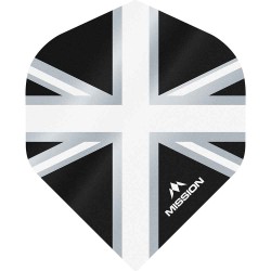 Plumas Mission Darts No2 Std Alliance Union Jack Preto Branco F3088