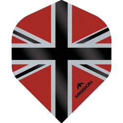 Plumas Mission Darts No2 Std Alliance-x Union Jack Preto Vermelho F3106