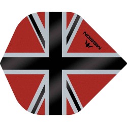 Plumas Mission Darts No2 Std Alliance-x Union Jack Preto Vermelho F3106