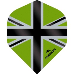 Plumas Mission Darts No2 Std Alliance-x Union Jack Preto Verde F3107