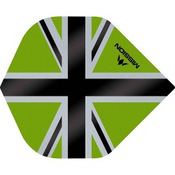 Plumas Mission Darts No2 Std Alliance-x Union Jack Preto Verde F3107