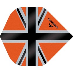 Plumas Mission Darts No2 Std Alliance-x Union Jack Negro Naranja F3108