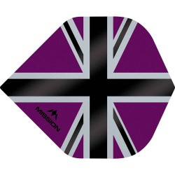 Plumas Mission Darts No2 Std Alliance-x Union Jack Preto Roxo F3109