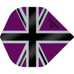 Plumas Mission Darts No2 Std Alliance-x Union Jack Preto Roxo F3109