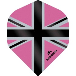 Plumas Mission Darts No2 Std Alliance-x Union Jack Preto Rosa F3110