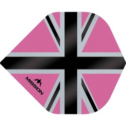 Plumas Mission Darts No2 Std Alliance-x Union Jack Negro Rosa F3110