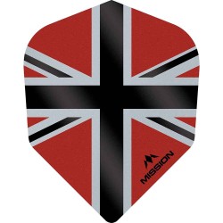 Plumas Mission Darts No6 Std Alliance-x Union Jack Preto Vermelho F3120