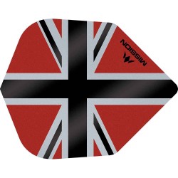 Plumas Mission Darts No6 Std Alliance-x Union Jack Preto Vermelho F3120