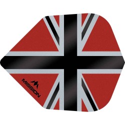 Plumas Mission Darts No6 Std Alliance-x Union Jack Preto Vermelho F3120