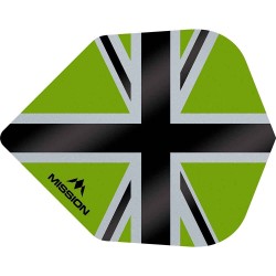 Plumas Mission Darts No6 Std Alliance-x Union Jack Preto Verde F3121