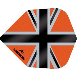 Plumas Mission Darts No6 Std Alliance-x Union Jack Negro Naranja F3122