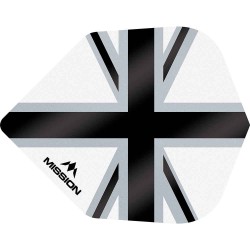 Plumas Mission Darts No6 Std Alliance-x Union Jack Preto Branco F3125