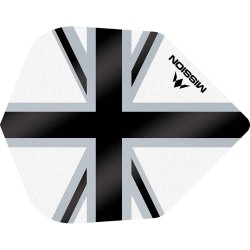 Plumas Mission Darts No6 Std Alliance-x Union Jack Preto Branco F3125