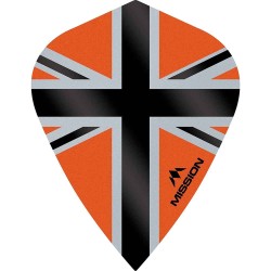 Plumas Mission Darts Kite Alliance-x Union Jack Negro Naranja F3115