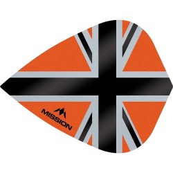 Plumas Mission Darts Kite Alliance-x Union Jack Negro Naranja F3115