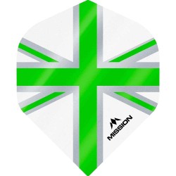 Plumas Mission Darts No2 Std Alliance Union Jack Branco Verde F3128